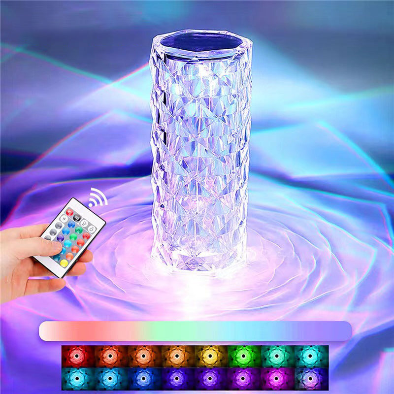 USB Rechargeable Crystal Diamond Lamp with Remote 16 Colors