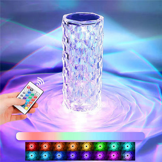 USB Rechargeable Crystal Diamond Lamp with Remote 16 Colors