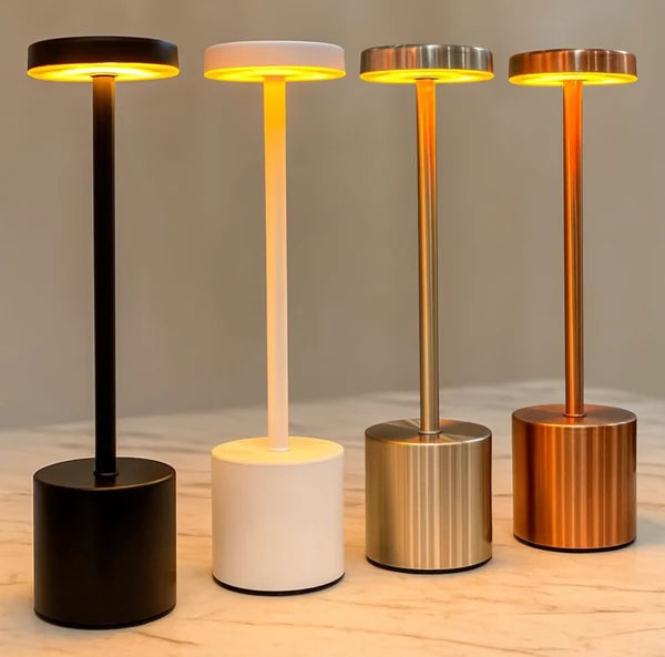 LED Table Lamp Hotel Wireless Rechargeable Desk Lamp Touch Switch Table Lamp Metal Retrolight for Bedroom Living Room Restaurant