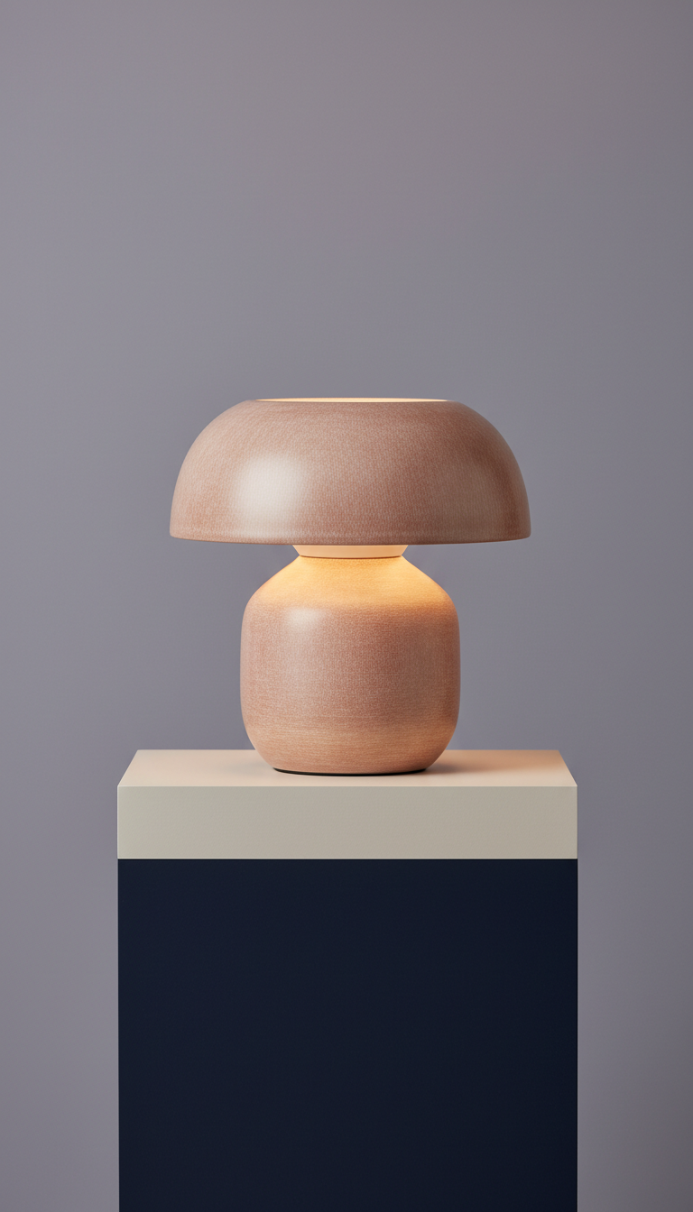 Brushed Blush Ceramic Accent Lamp